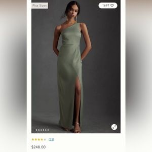 BHLDN Anthropologie Moss Color off Shoulder Dress